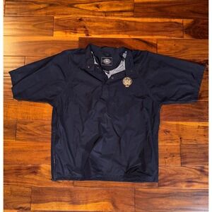 Charles River Rolling Hills Navy Windbreaker Short Sleeve Golf Pullover Medium